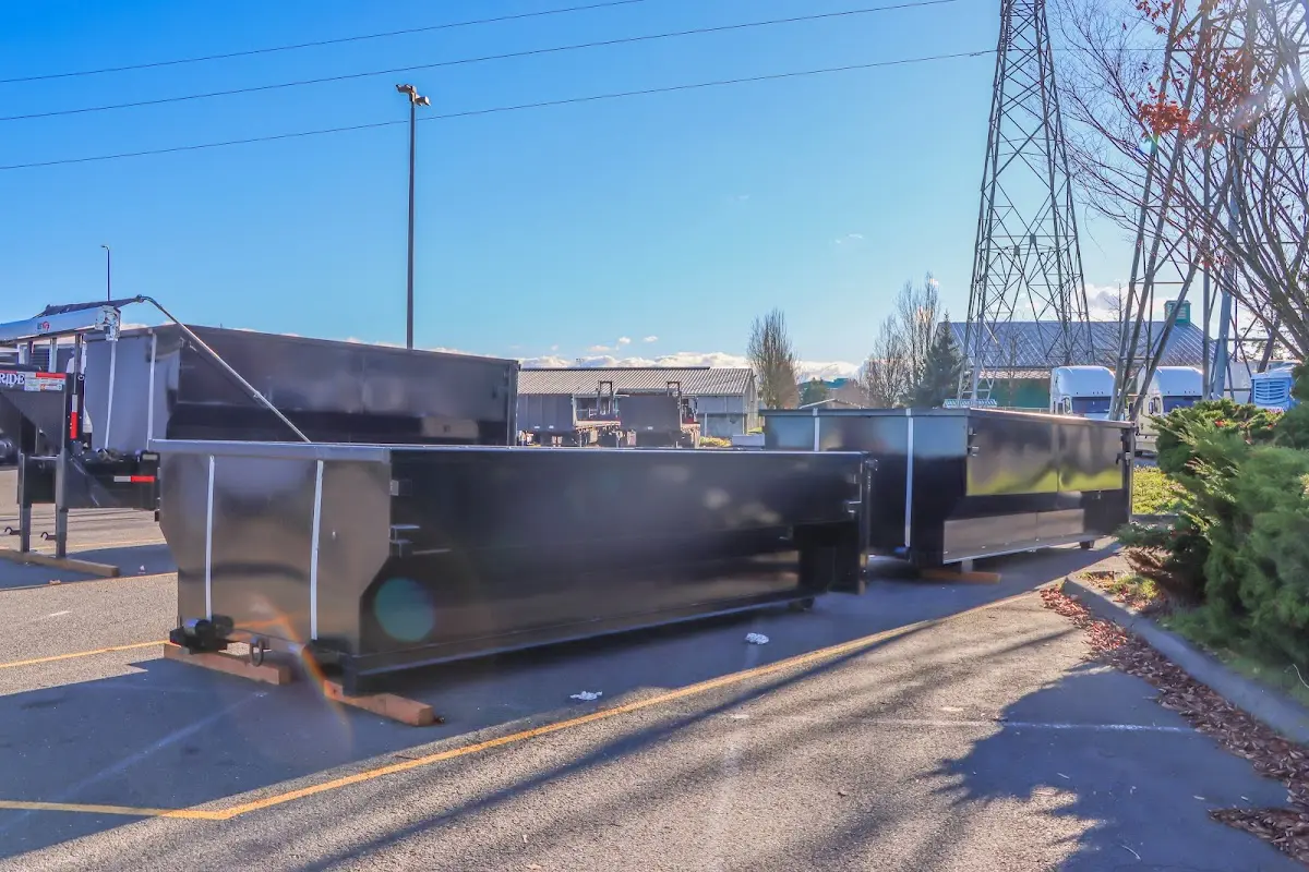 Roll-off dumpster ready for waste disposal at job site for Residential Dumpster Rental in Hays